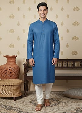 Firozi Cotton Textured Kurta Pyjama