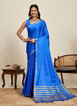 Firozi Silk Zari Woven Saree