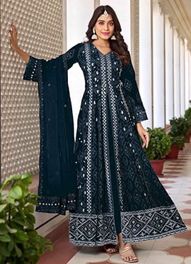 Georgeous Embroidered Sequins Anarkali Suit