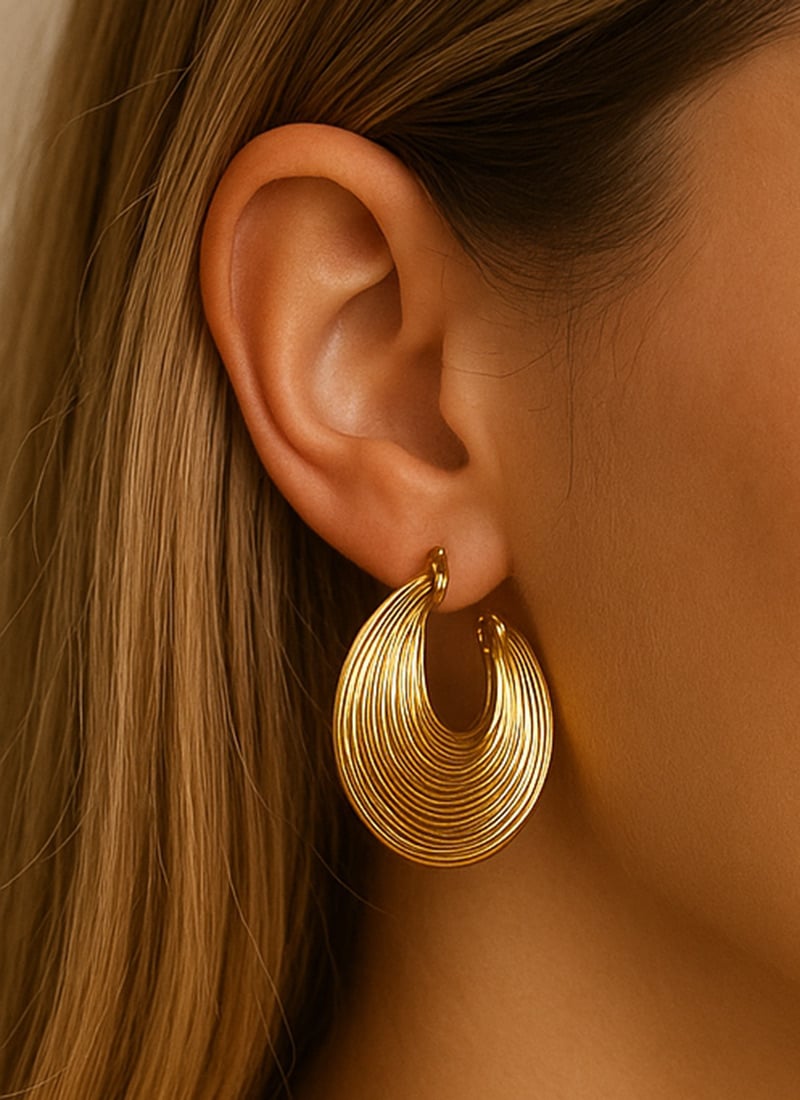 Gilded Golden Classic Hoops After Six Wear
