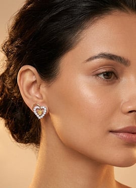 Glamorous Golden 925 Sterling Silver Moissanite Stud Earrings