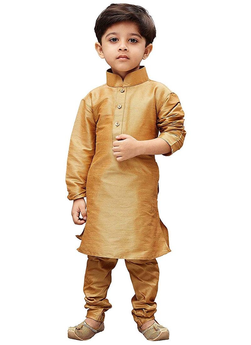 Gold Art Dupion Silk Kurta Pyjama