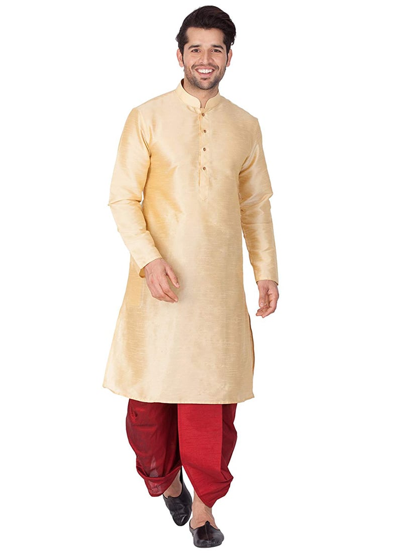 Gold Art Dupion Silk Kurta Pyjama