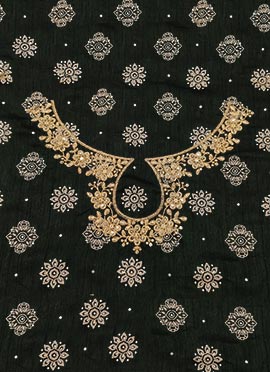 Gold Art Silk Embroidered Fabric