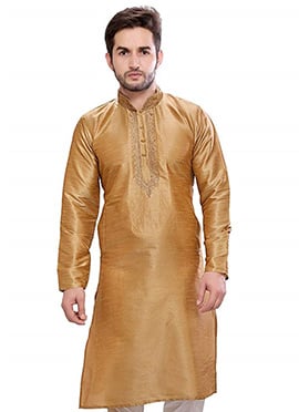 Gold Art Silk Kurta