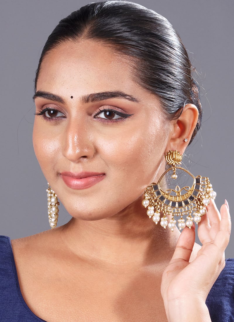 Gold Beads Chaand Bali Festive Wear