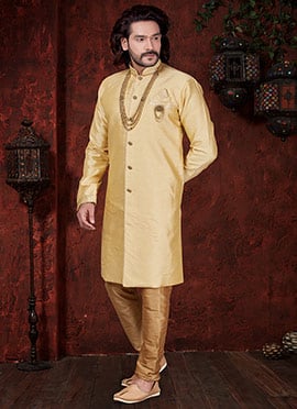 Gold Breeches Style Indowestern Sherwani