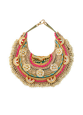 Gold Brocade Gota Zari Beads Hand Bag