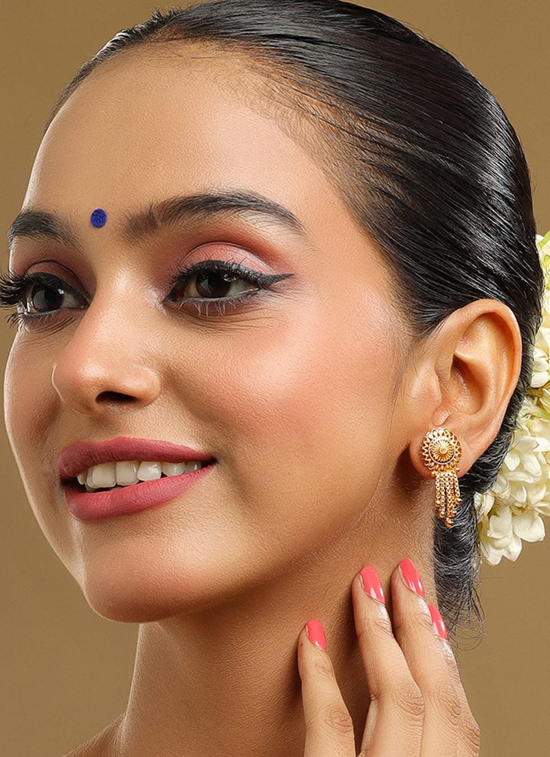 Gold Danglers Festive Wear