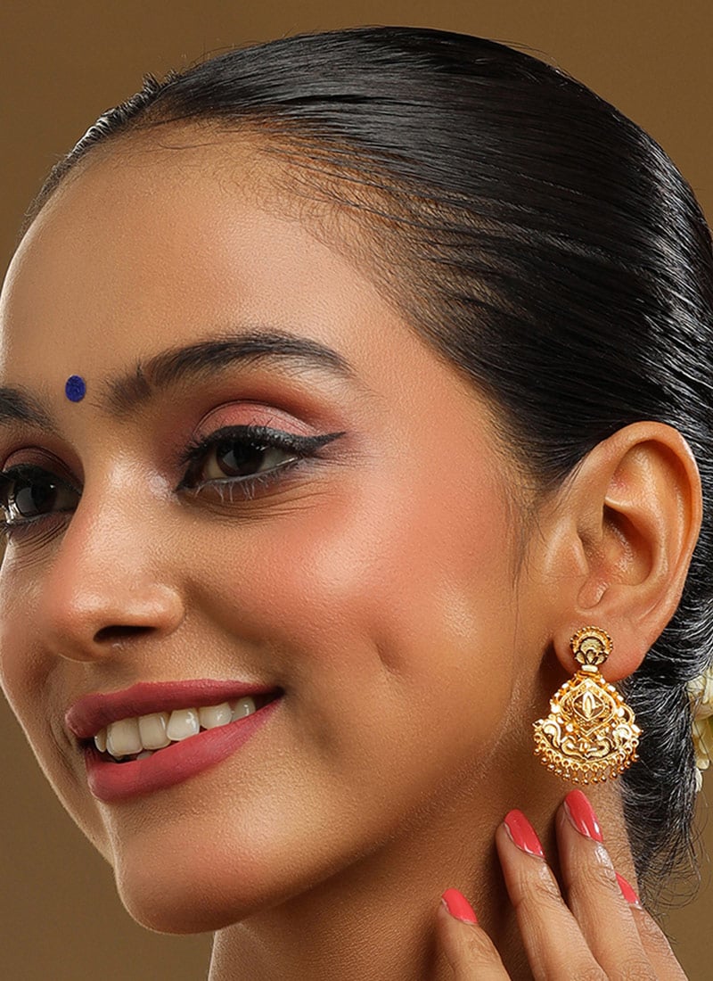 Gold Danglers Festive Wear