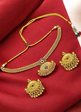 Gold Kundan Beads Choker