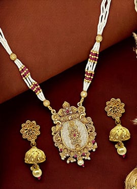 Gold Kundan Beads Necklace