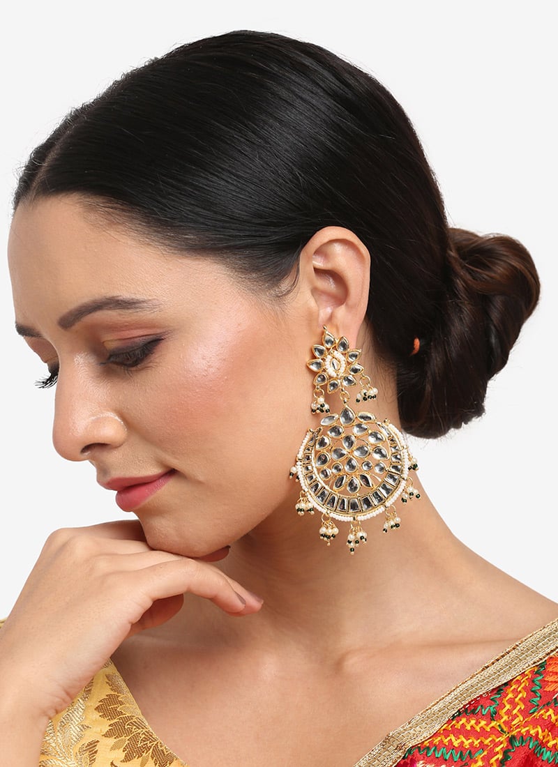 Gold Kundan Chaand Bali Festive Wear