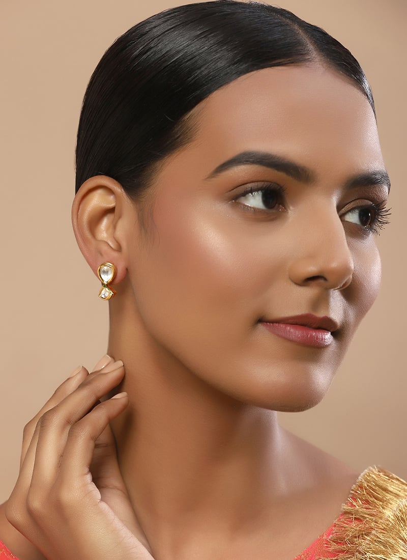 Gold Kundan Drops Festive Wear