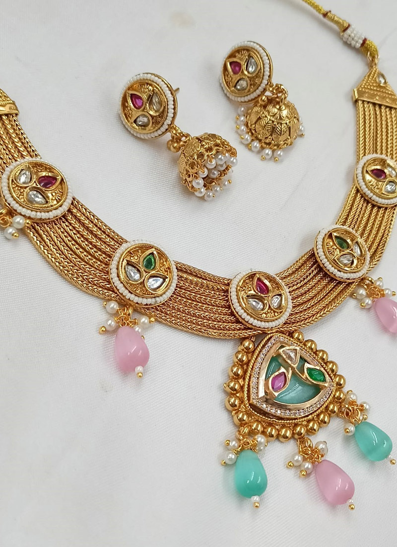 Beads Moti Traditional Jewellery Gold Kundan Moti And Beads With