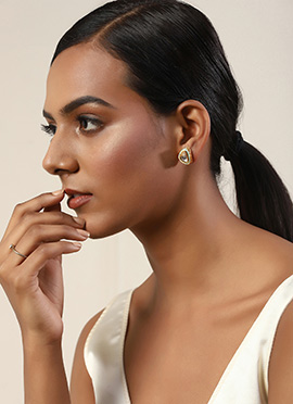 Gold Kundan Studs