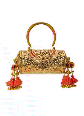 Gold Metallic Gota Zari Hand Bag