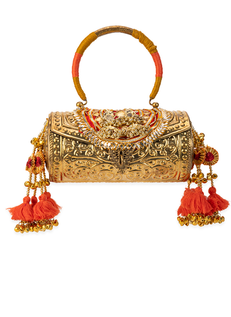 Gold Metallic Gota Zari Hand Bag Wedding Wear
