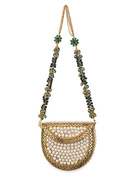 Gold Metallic Moti Hand Bag