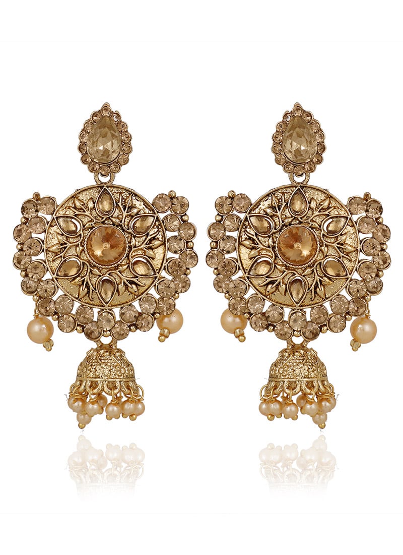 Gold N Beige Danglers