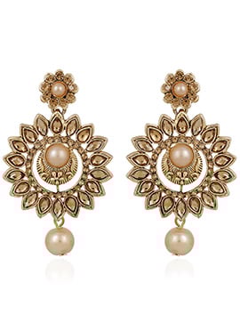 Gold N Beige Danglers