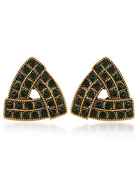 Gold N Green Studs