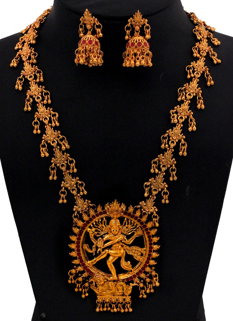 Gold N Pink Necklace Set Festive Wear