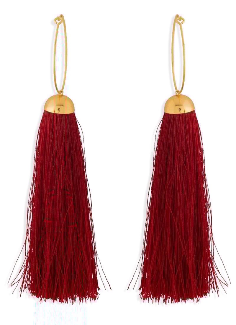 Gold N Red Hoops
