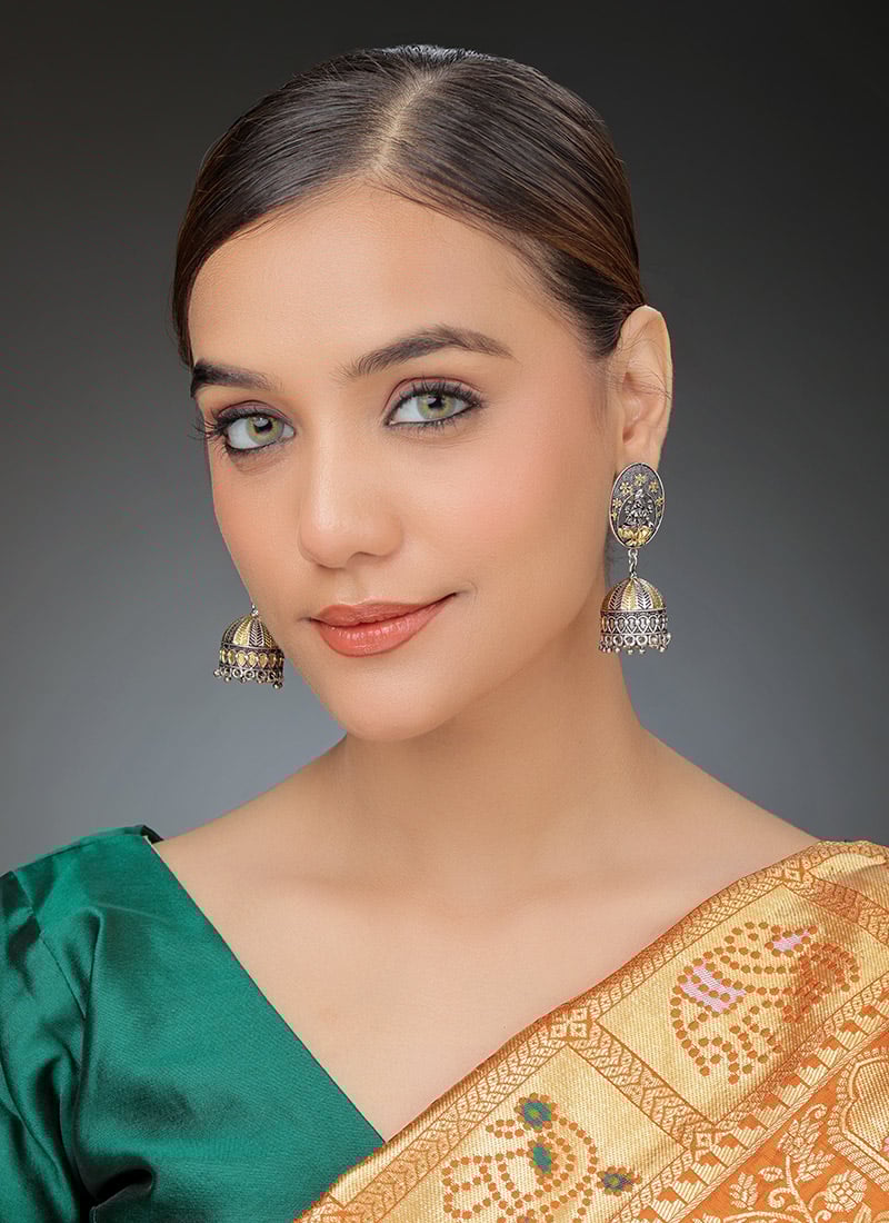 Gold N Silver Jhumka Earrings After Six Wear