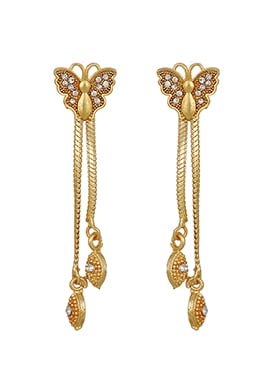 Gold N White Danglers