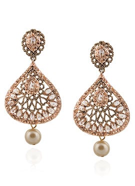 Gold N White Danglers