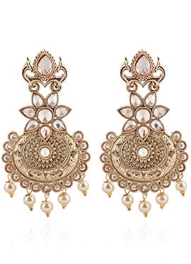 Gold N White Danglers