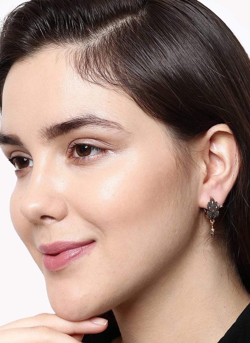 Gold Plated American Diamond Stud Earrings After Six Wear