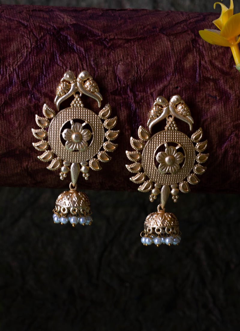 Gold Plated Beads Danglers Festive Wear