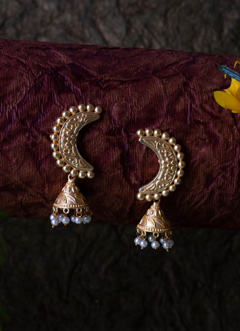 Gold Plated Beads Danglers Festive Wear