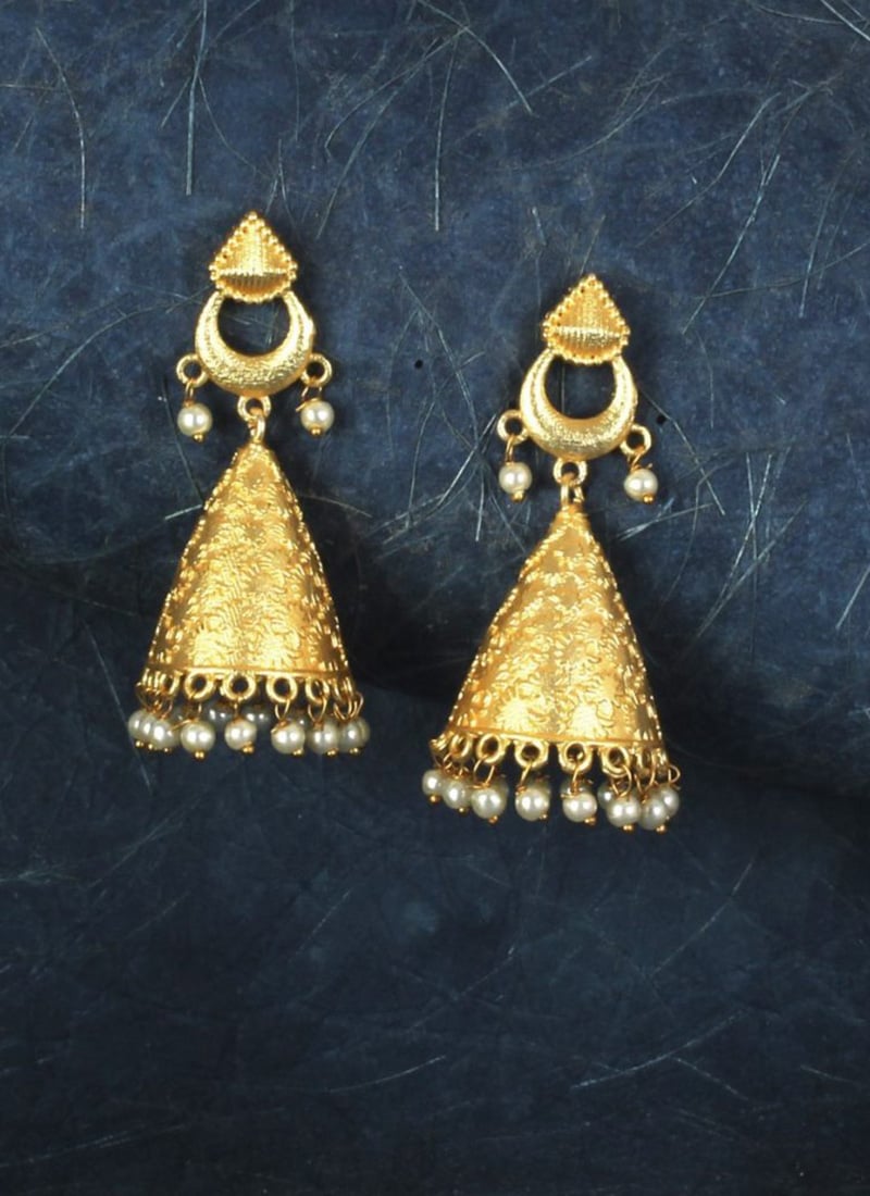 Gold Plated Beads Danglers Festive Wear