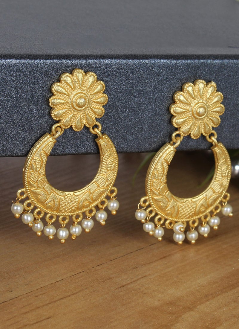 Gold Plated Beads Danglers Festive Wear