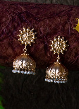 Gold Plated Beads Jhumka