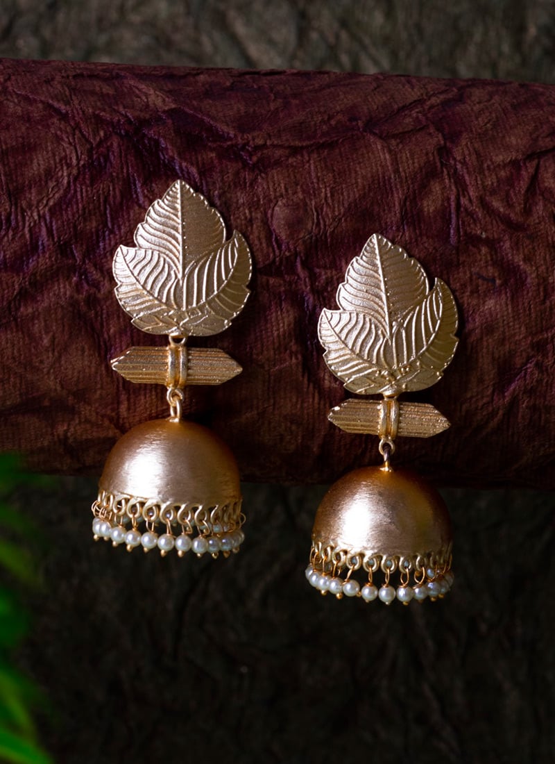 Gold Plated Beads Jhumka Festive Wear