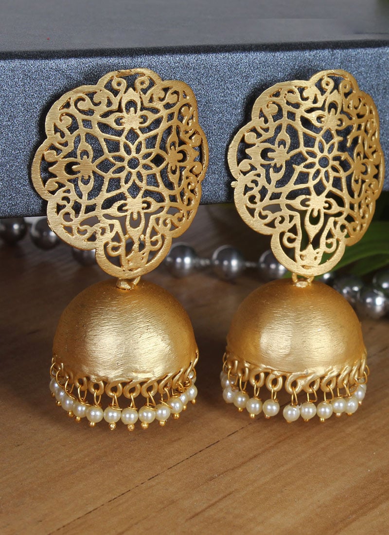 Gold Plated Beads Jhumka Festive Wear
