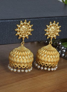 Gold Plated Beads Jhumka