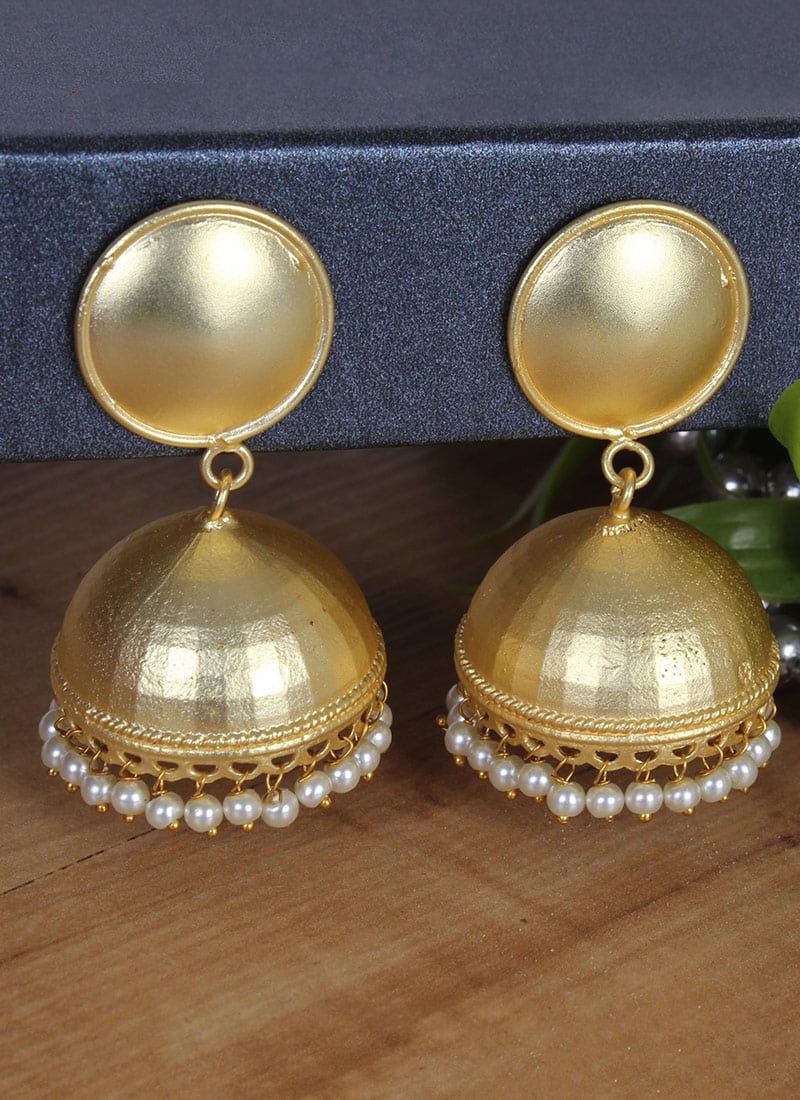 Gold Plated Beads Jhumka Festive Wear
