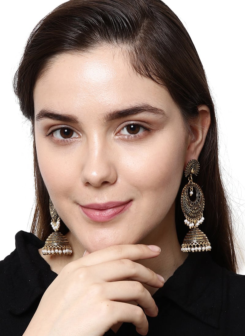 Gold Plated Enamelled Traditional Jhumka Earrings After Six Wear
