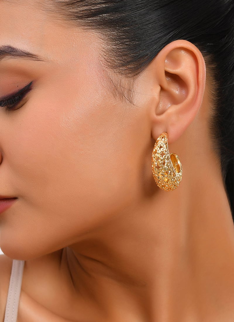 Gold Plated Hoops Festive Wear
