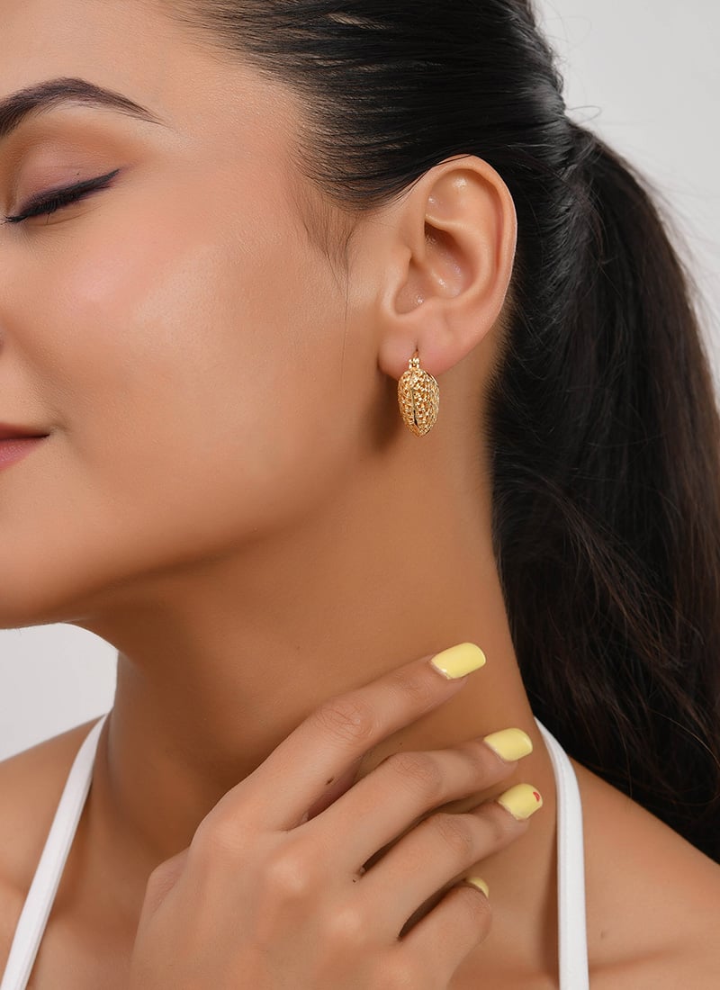Gold Plated Hoops Festive Wear