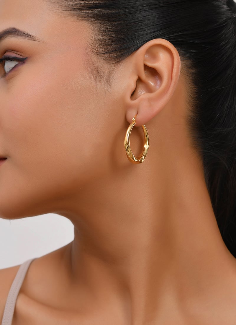 Gold Plated Hoops Festive Wear