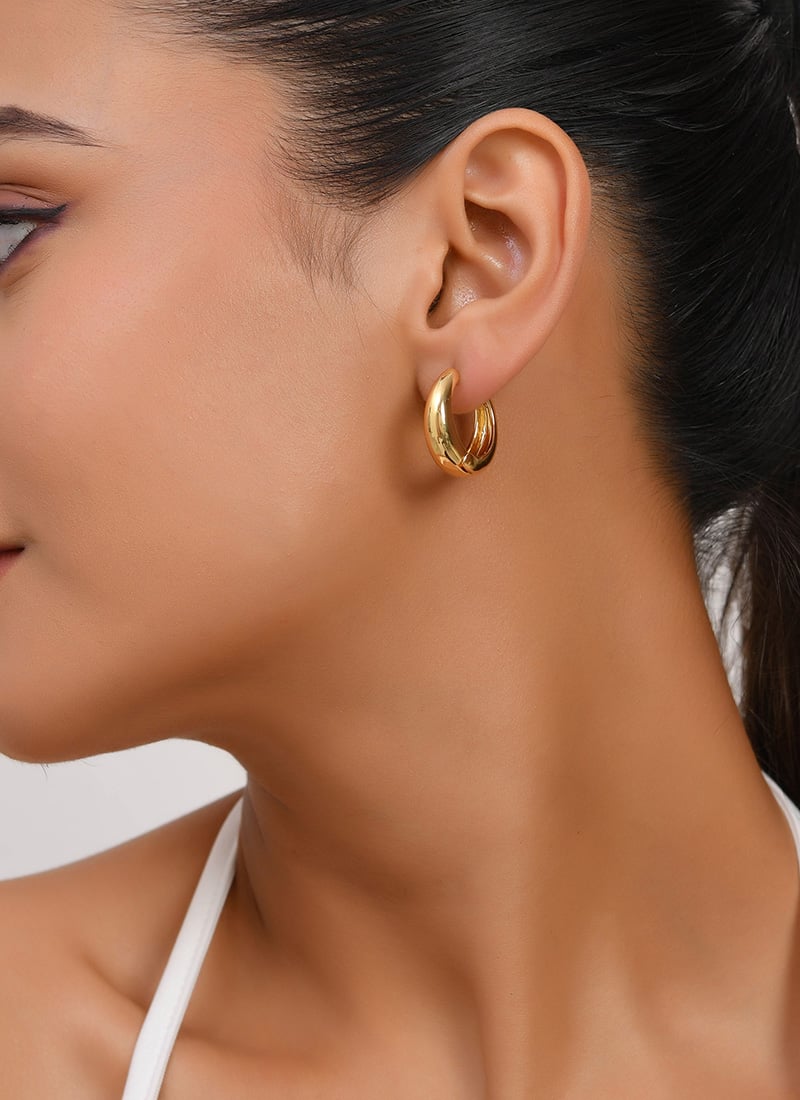 Gold Plated Hoops Festive Wear