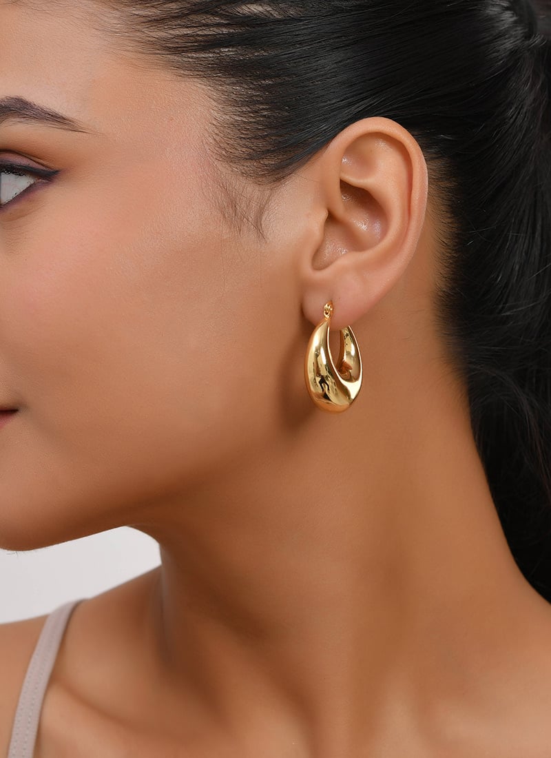 Gold Plated Hoops Festive Wear
