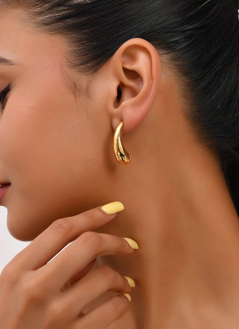 Gold Plated Hoops Festive Wear