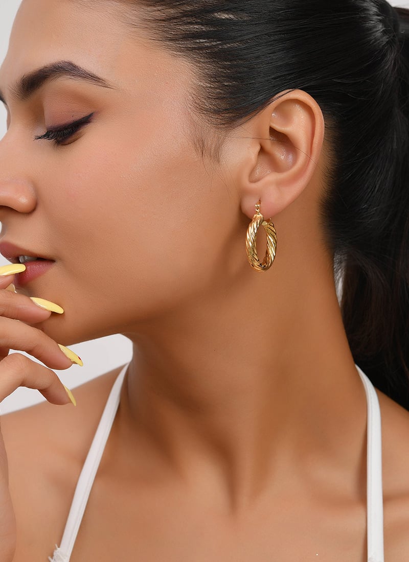 Gold Plated Hoops Festive Wear